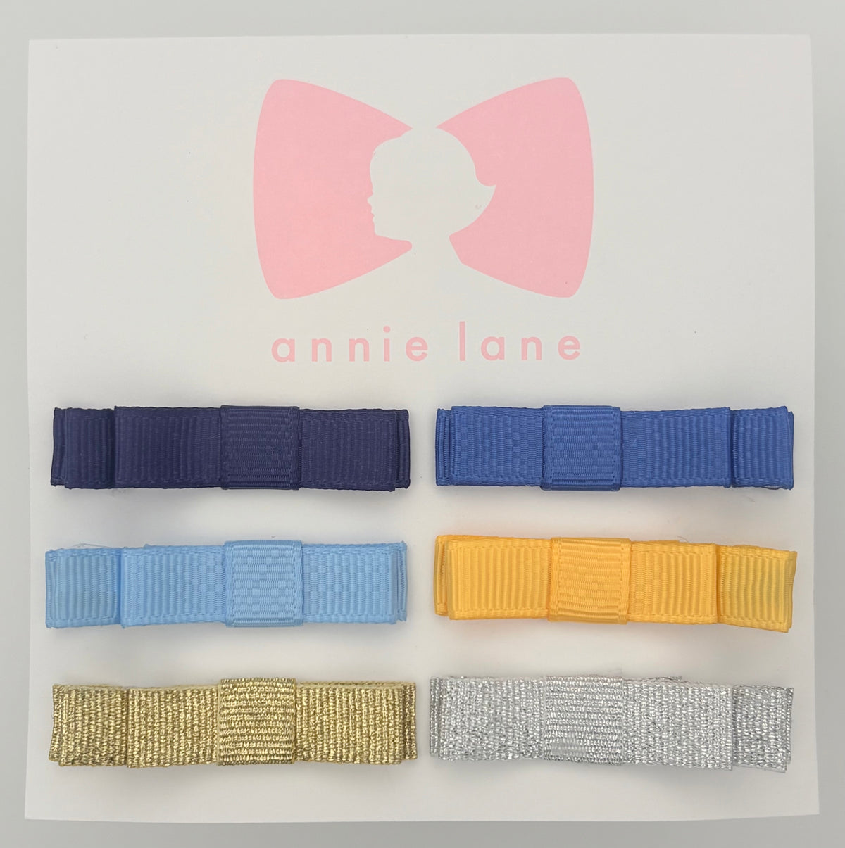 The Perfect Hair Bow - Set of Six - Blue & Gold
