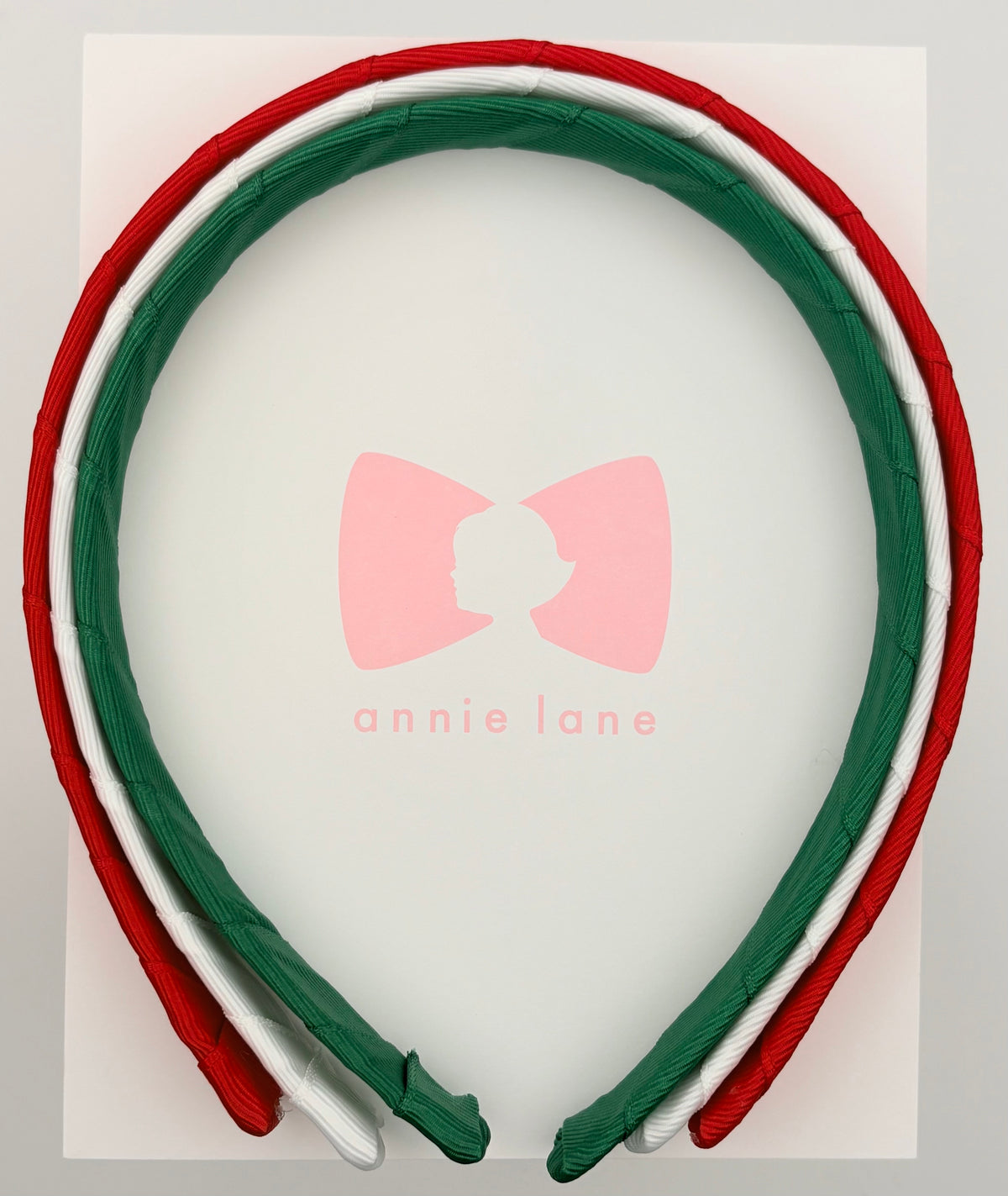 Headbands - Set of Three - Red, White & Forest Green