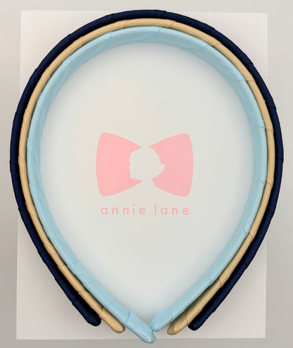 Headbands - Set of Three - Navy Light Blue & Light Gold