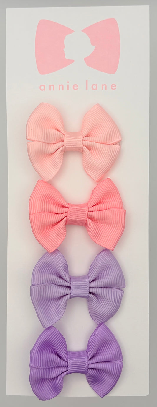 The Sweetest Hair Bow - Set of Four - Pink & Lavender