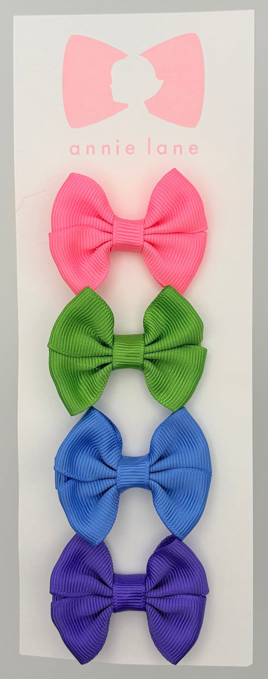 The Sweetest Hair Bow - Set of Four - Pink, Green, Blue & Purple