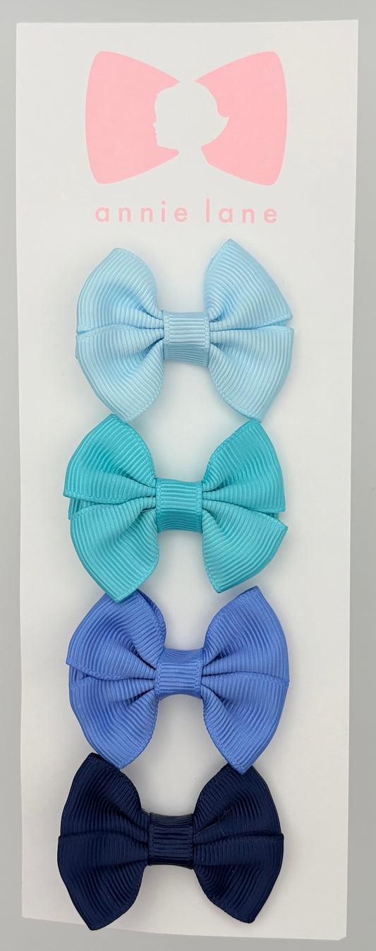 The Sweetest Hair Bow - Set of Four - Blues