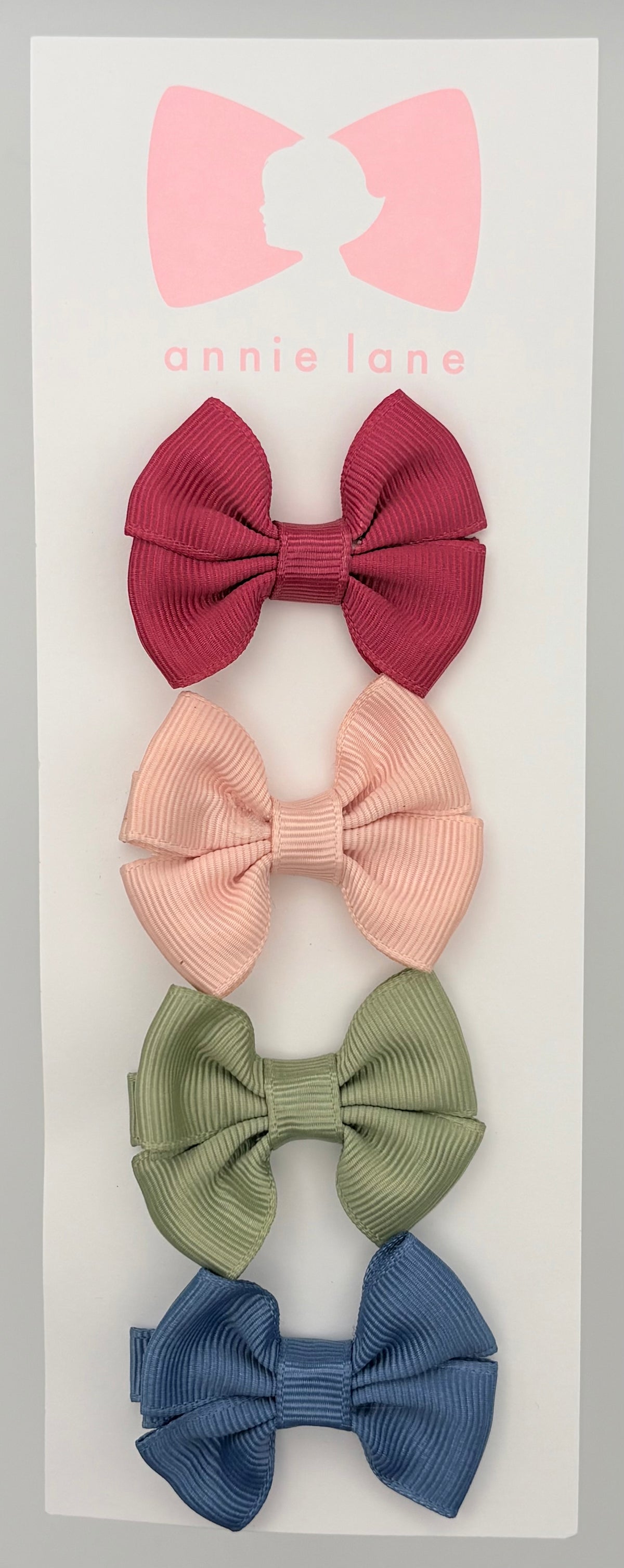 The Sweetest Hair Bow - Set of Four - Burgundy, Pink Blush, Sage & Blue