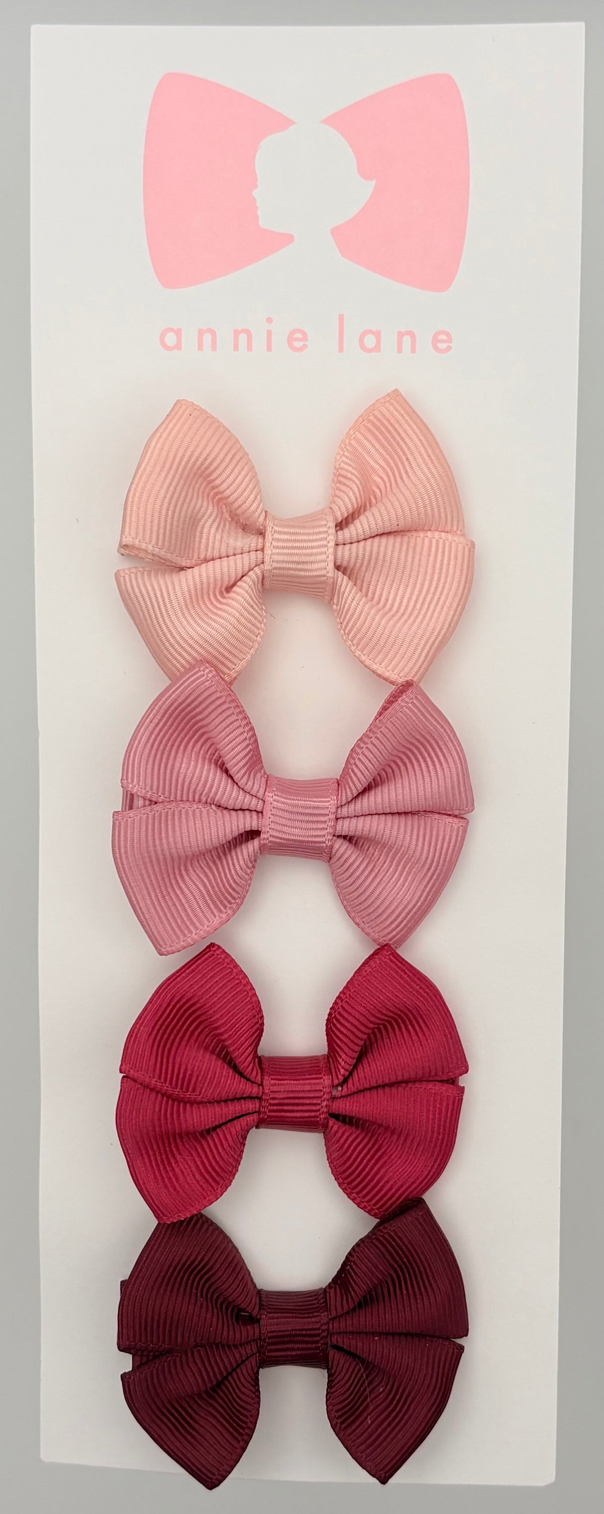 The Sweetest Hair Bow - Set of Four - Pink Blush, Dusty Rose, Raspberry & Burgundy