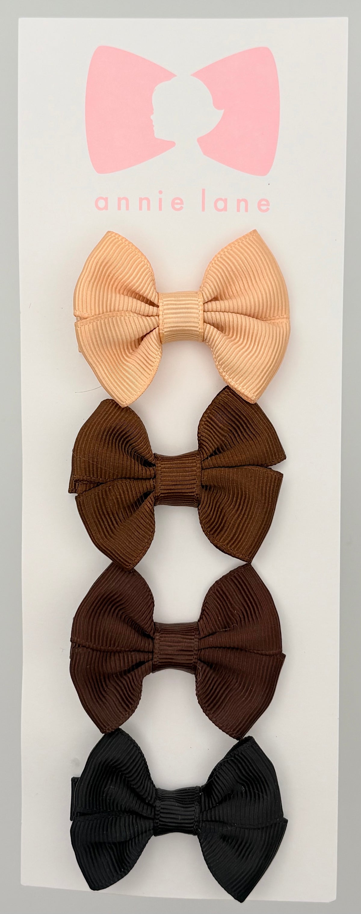 The Sweetest Hair Bow - Set of Four - Old Gold, Tuftan, Brown & Black