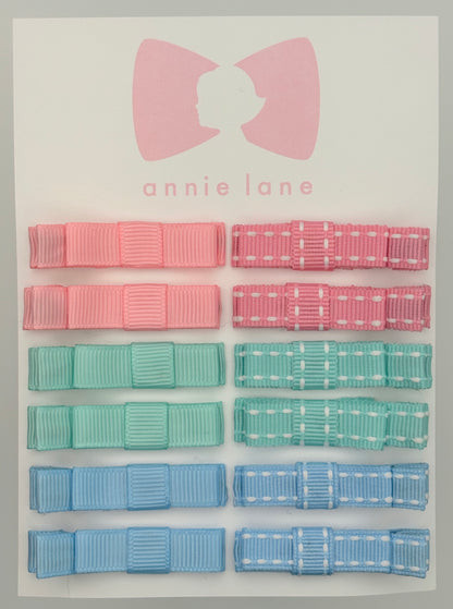 The Perfect Hair Bow - Set of 12 - Pastel Stitches