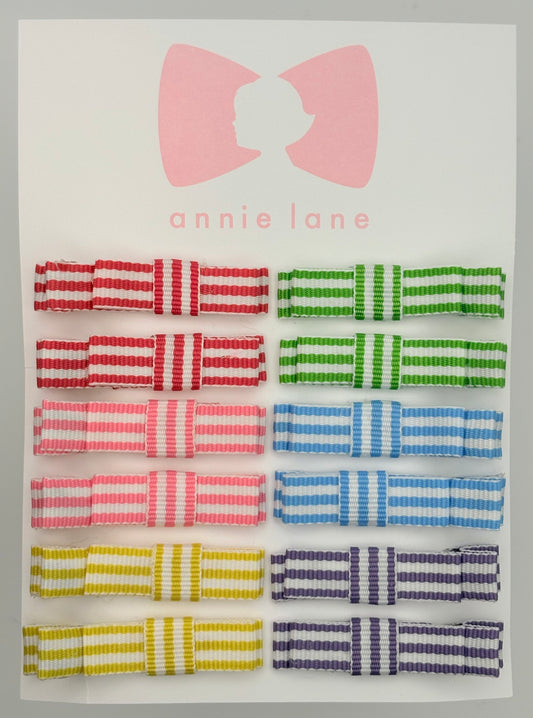 The Perfect Hair Bow - Set of 12 - Classic Stripes