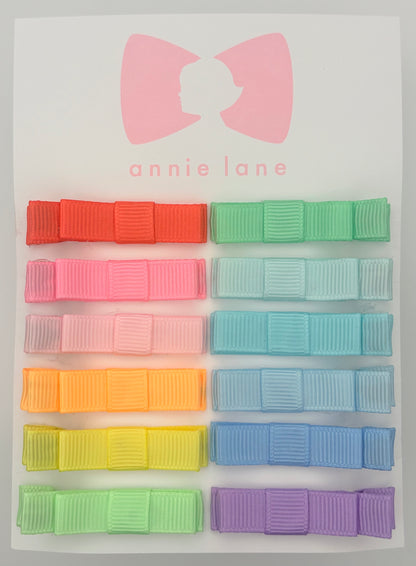 The Perfect Hair Bow - Set of 12 - Pastel Rainbow