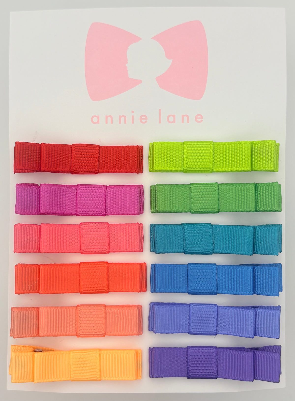 The Perfect Hair Bow - Set of 12 - Bright Rainbow