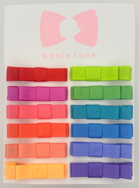 The Perfect Hair Bow - Set of 12 - Bright Rainbow