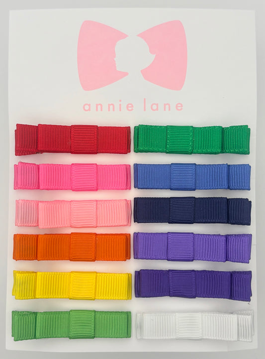 The Perfect Hair Bow - Set of 12 - Primary Rainbow