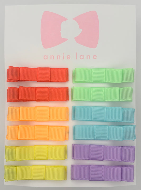 The Perfect Hair Bow - Set of 12 - Vibrant Rainbow