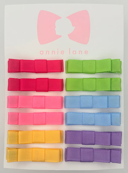 The Perfect Hair Bow - Set of 12 - Trendy Rainbow