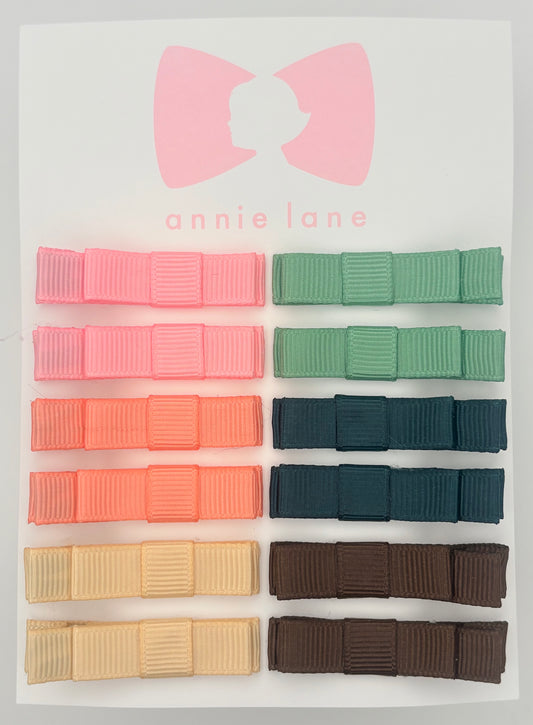 The Perfect Hair Bow - Set of 12 - Soft Pink & Earth Tone