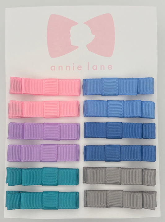 The Perfect Hair Bow - Set of 12 - Pink, Purple & Blue