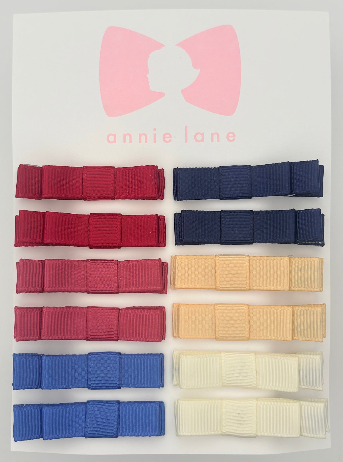 The Perfect Hair Bow - Set of 12 - Classic Burgundy, Navy & Blue