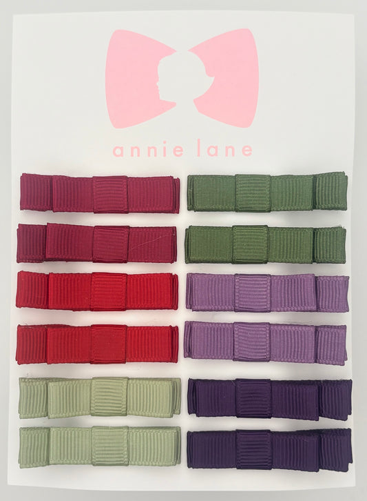 The Perfect Hair Bow - Set of 12 - Burgundy, Red & Purple