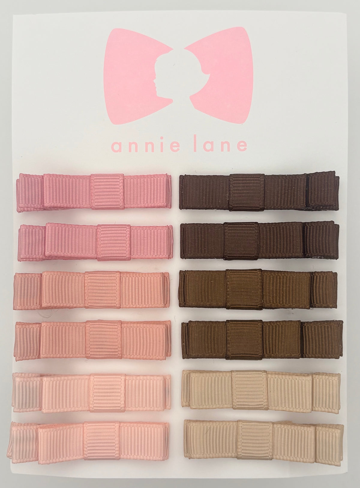 The Perfect Hair Bow - Set of 12 - Pink Blush & Brown