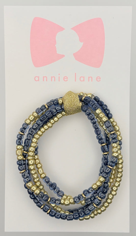 Bracelets - Set of Five - Teen/Adult Navy & Gold