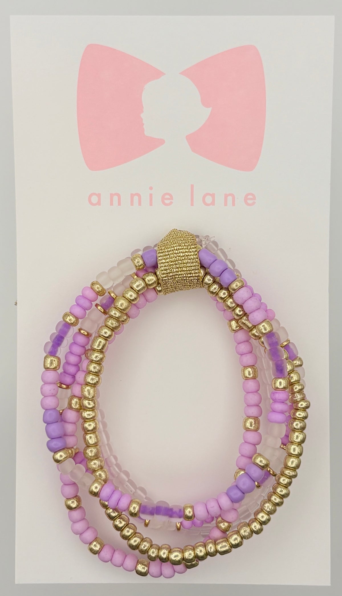 Bracelets - Set of Five - Teen/Adult Lavender & Gold