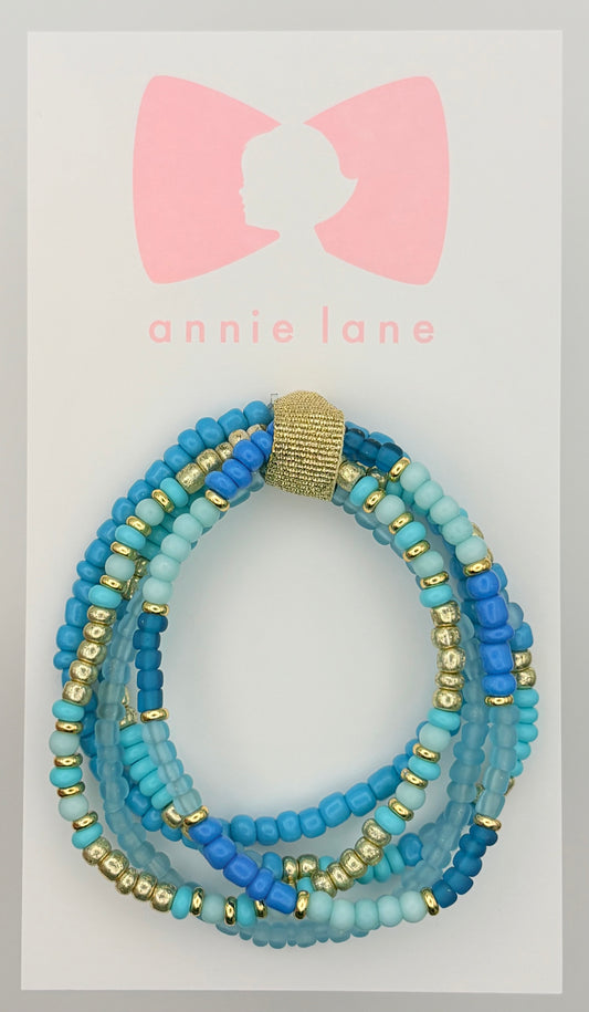 Bracelets - Set of Five - Teen/Adult Ocean Blue