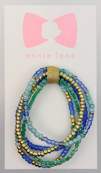 Bracelets - Set of Five - Teen/Adult Blue & Green