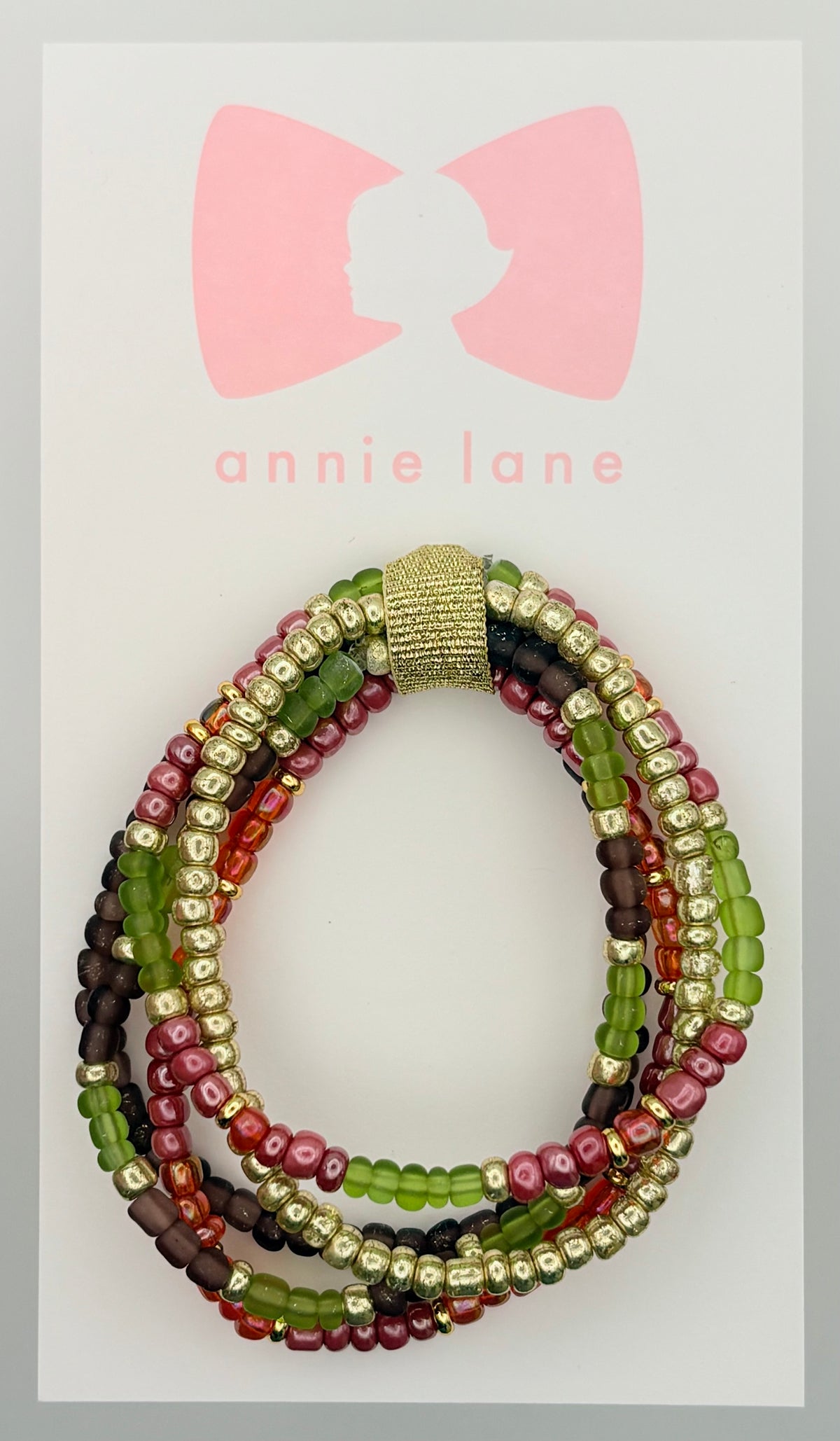Bracelets - Set of Five - Teen/Adult Olive & Rose