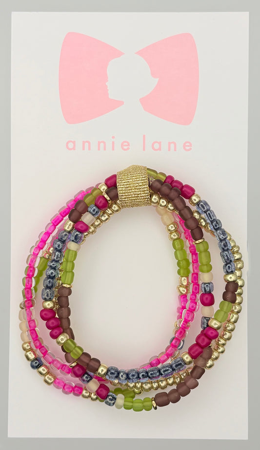 Bracelets - Set of Five - Teen/Adult Berry Multi)