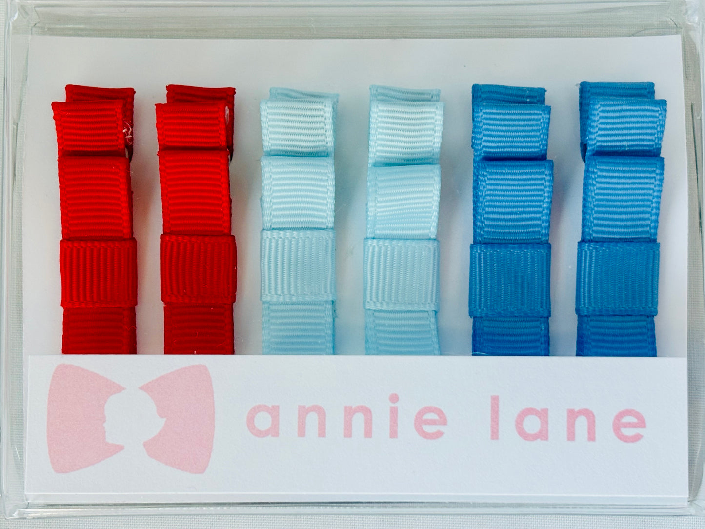 Hair Bows - Patriotic - Red, White & Blue Bright - Set of Six