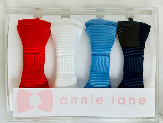 Ponytails - Classic Grosgrain - Red, White & Blue - Set of Four