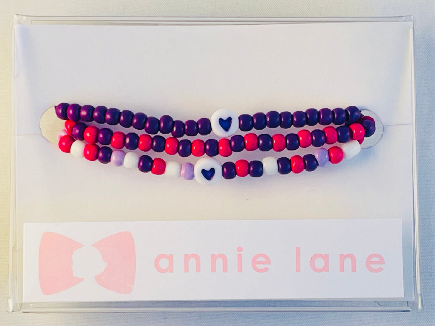 Pink/Purple set of three bracelets