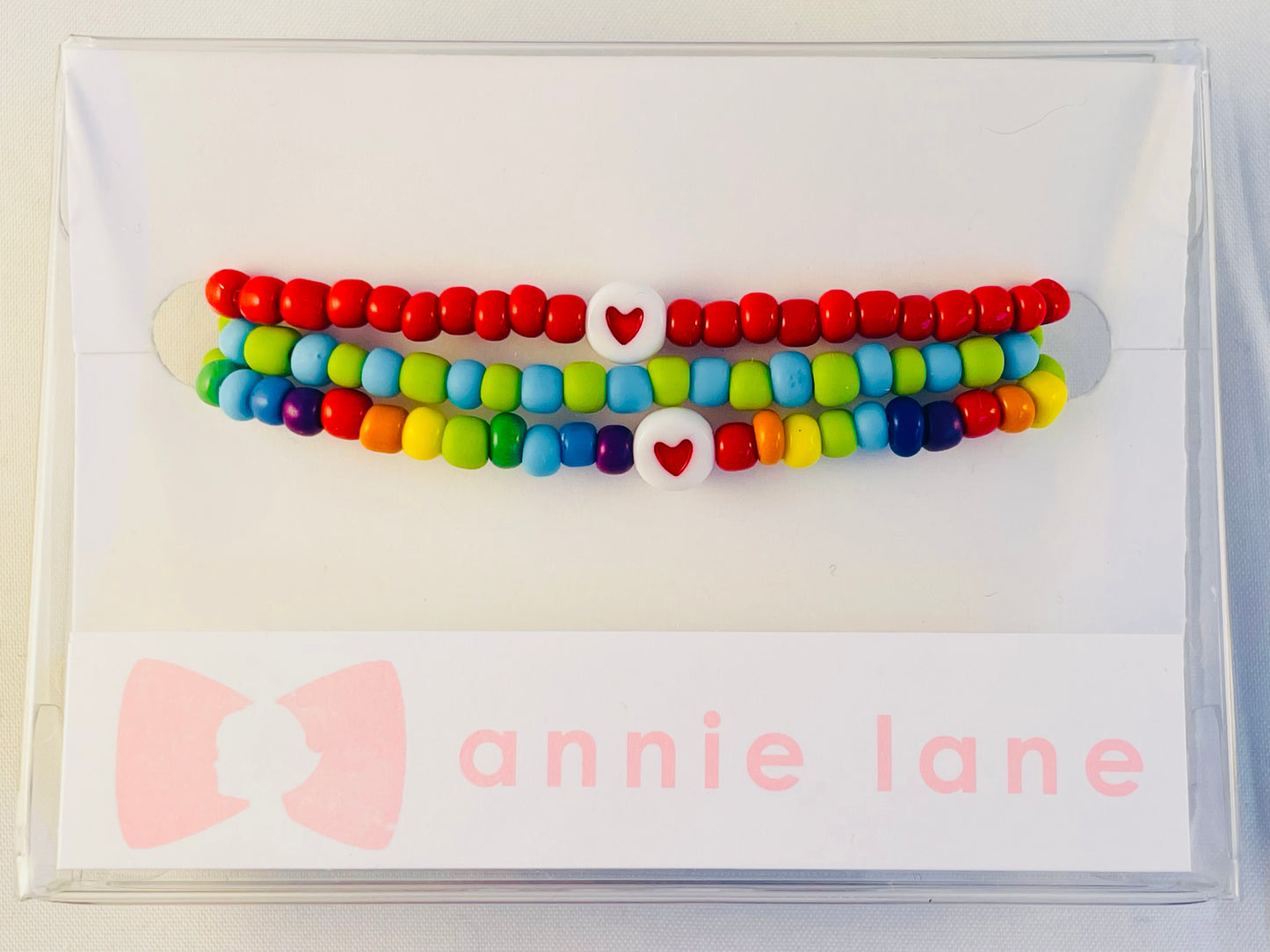 Rainbow set of three bracelets