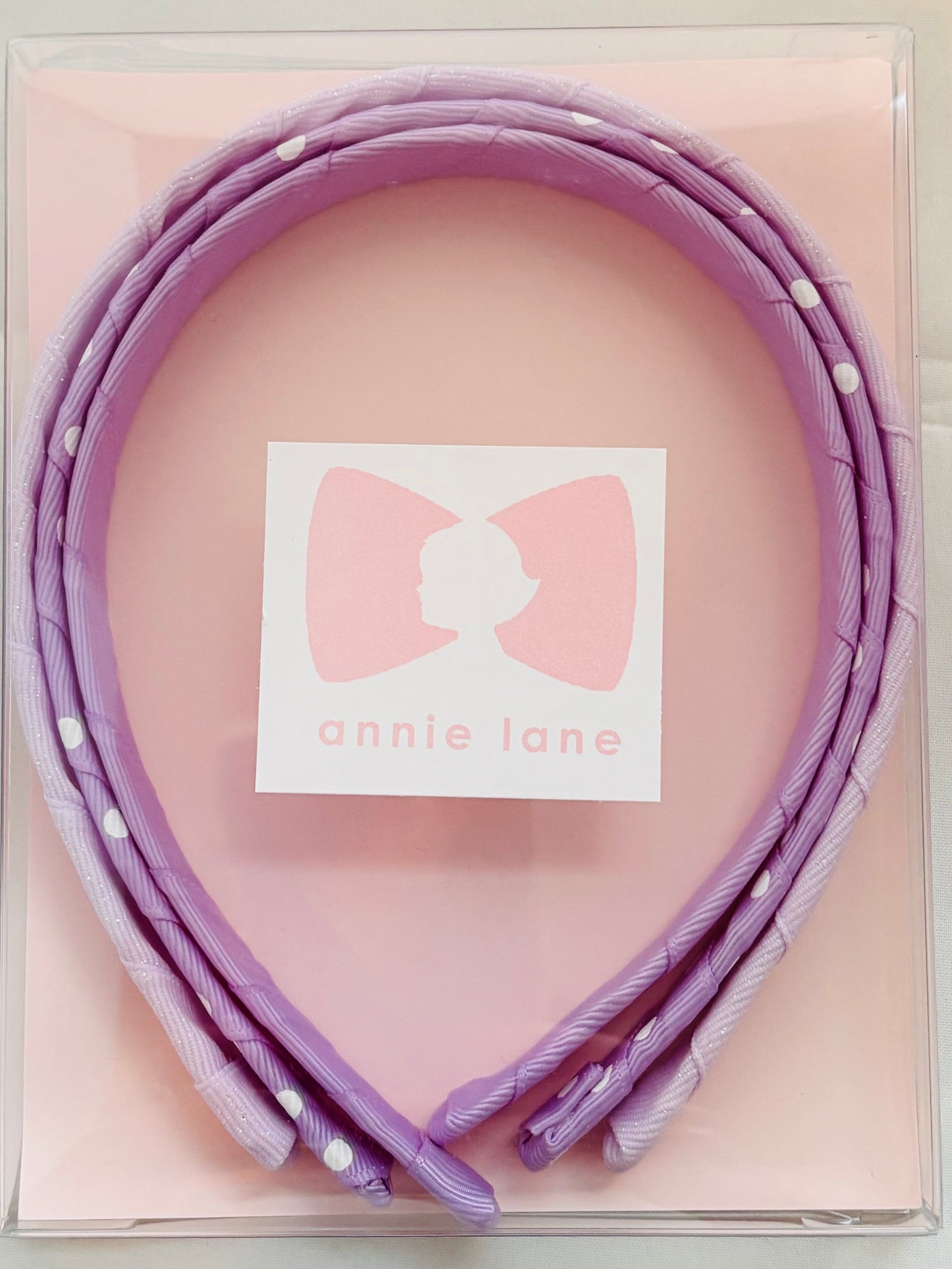 Set of three headbands - purple shimmer/purple/purple polka dot