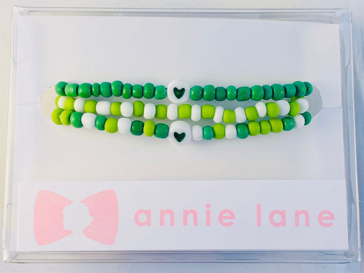 Green set of three bracelets